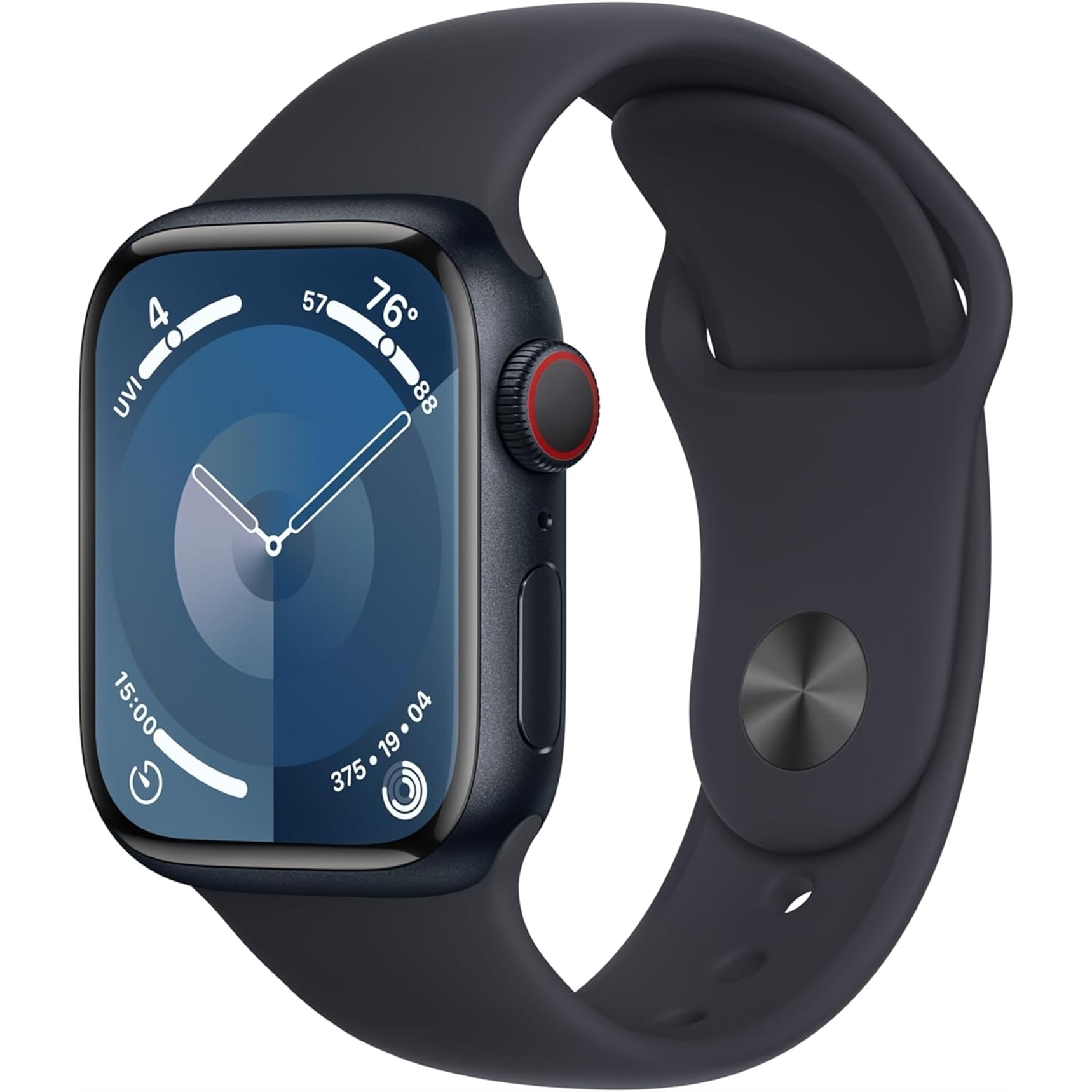 Restored Apple Watch Series 9 (GPS+Cellular, 41mm) - Black Aluminum Case - Midnight Sport Band (Refurbished)