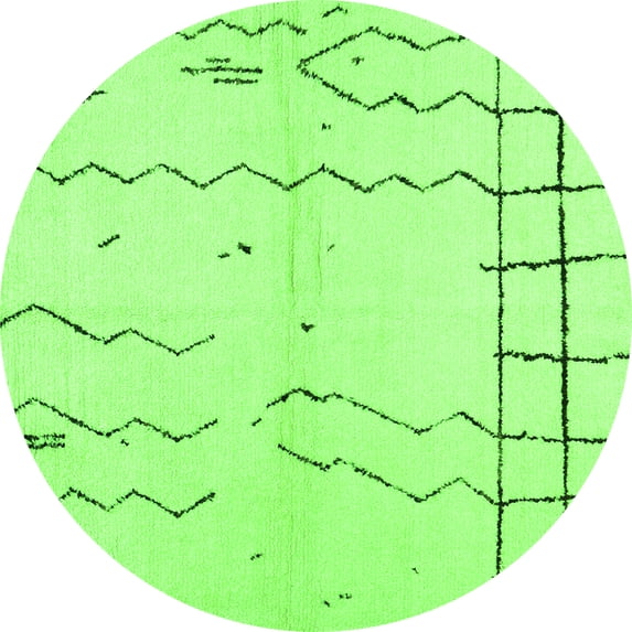 Ahgly Company Indoor Round Solid Green Modern Area Rugs, 3' Round