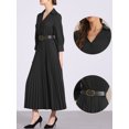thumbnail image 2 of DARING DIVA 3/4 Sleeves Collar V Neck Dress XL Black, 2 of 6