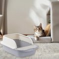 thumbnail image 6 of Open Cat Litter Box with High Side,Anti-Splashing Cats Litter Pan,Kitten Toilet with Litter Sifting Scoop,Semi-Enclosed Removable Kittens Litter for Boxes Easy to Clean No Odor 11×17×7 inches, 6 of 6