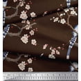 thumbnail image 2 of Soimoi Brown polyester Crepe Fabric Floral & Pin Tailed Whydah Bird Fabric Prints by Yard 42 Inch Wide, 2 of 3
