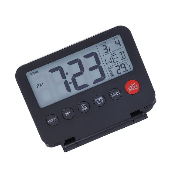 Necvior Multipurpose Digital Alarm Clock with Temperature Display for Bedroom and Office