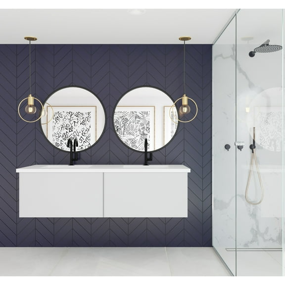 Laviva 313VTR-60DCW-MW 60" Cloud White Double Sink Vanity with VIVA Stone Matte White Top
