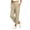 Beige, variant on Xinoom Women Cropped Ankle Pants, Elastic High Waist Straight Leg Business Casual Trousers with Back Pockets and Side Slit Hem, Soft Stretch Bottoms for Office Commute Coffee,M