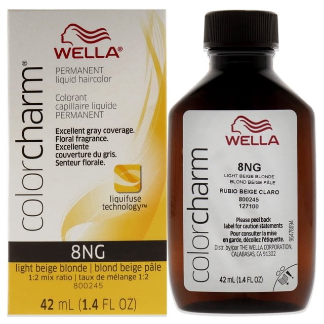 Tinte Líquido Permanente para Cabello Wella Color Charm 8NG Rubio Beige Claro 1.42 oz