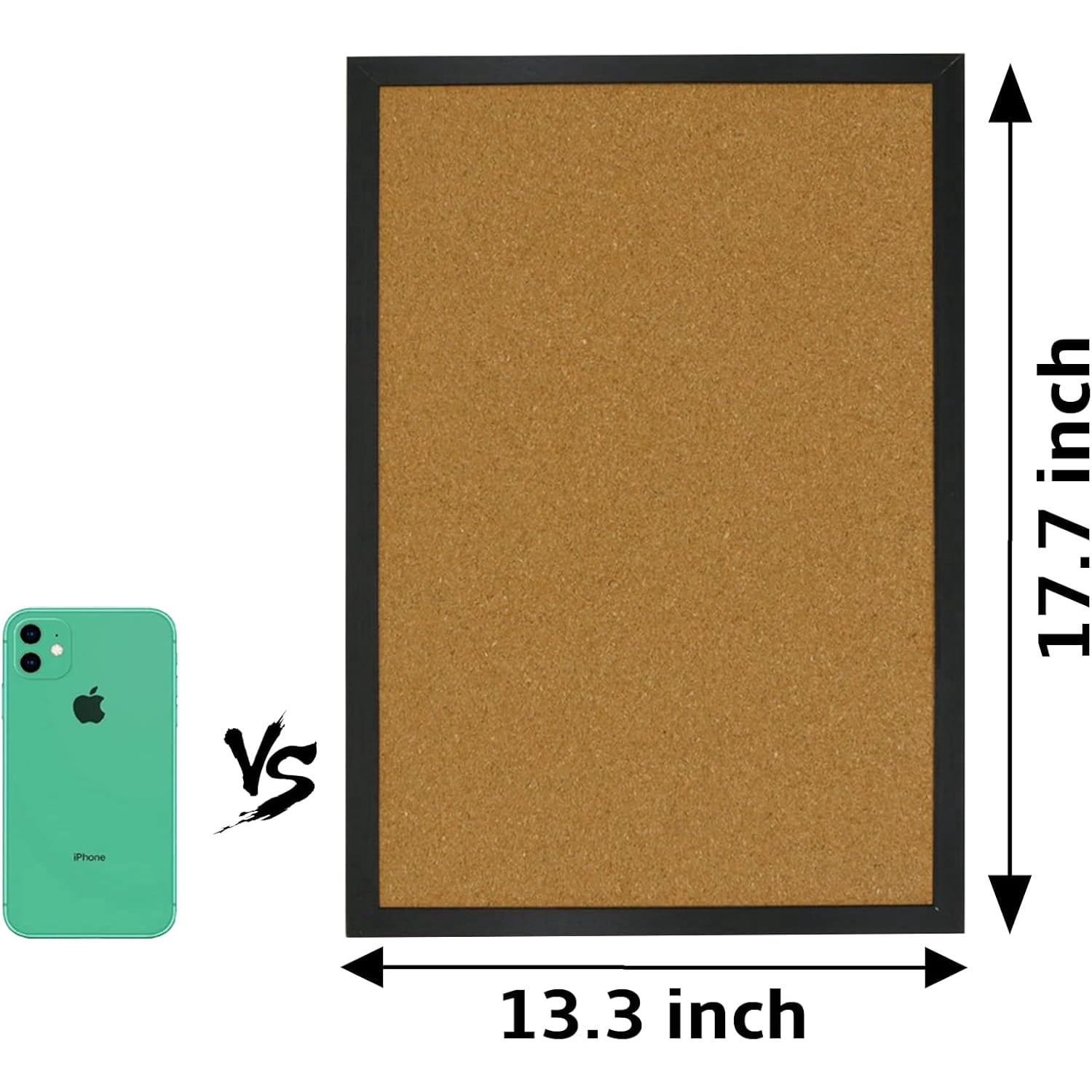 Cork Bulletin Board 17.7"X 13.3", Notice Pin, Ideal for Office & Home Decor, School Message or Vision