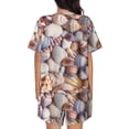 thumbnail image 3 of Lsque Sea Shells Women's Short-Sleeved Pajama Set - 2 Piece Soft and Lightweight Sleepwear Set-Large, 3 of 9