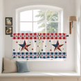 thumbnail image 3 of 4th of July Country Star Tier Curtains,Independence Day Patriotic Red Blue Plaid Light Filtering Kitchen Curtains,2Pcs Rod Pocket Half Window Treatments Panels for Sink Cafe Cabinet Camper 27.5x36In, 3 of 9
