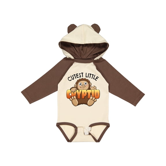 Inktastic Cutest Little Cryptid Bigfoot Boys or Girls Long Sleeve Baby Bodysuit