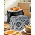 thumbnail image 5 of Fsddascl Retro Boho Floral Toaster Cover 2 Slice, Small Kitchen Appliance Covers, Vintage National Flower Blue Toaster Oven Cover with Loop, Bread Machine Cover Polyester Dust Cover Protection, 5 of 5