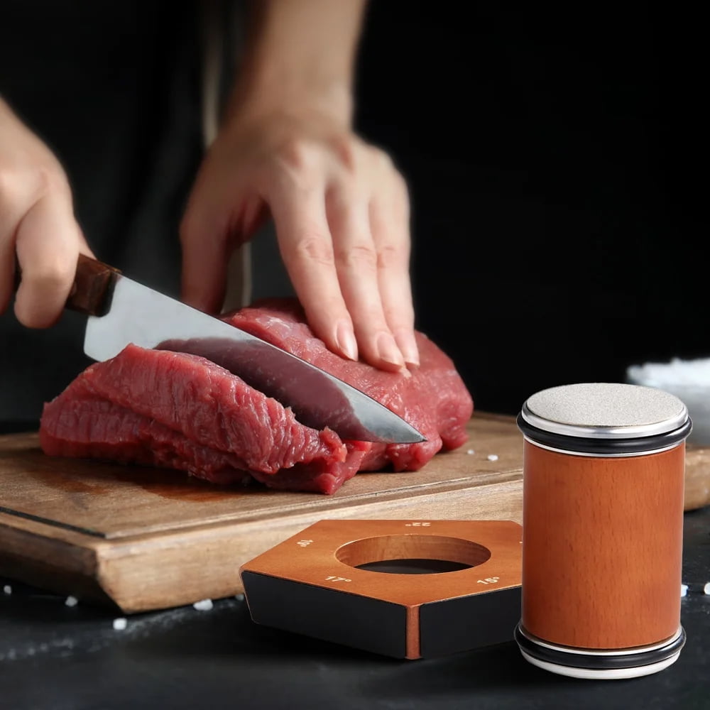 Akatsuki Rolling Knife Sharpener Kit 15°-22°Diamond #1000/#400 Tumbler Sharpening Stone for Kitchen Knife,with Finger Guard and Glove