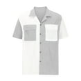 thumbnail image 3 of Birdeem Chemises pour Hommes Chemise à Manches Courtes Col Rabattu, 3 of 10