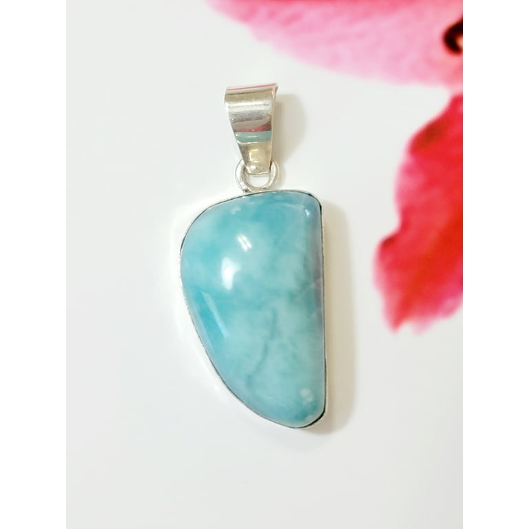 Stunning 925 Sterling Silver outlet Larimar Necklace