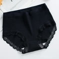 thumbnail image 2 of Rohuuque Women's Cotton Underwear Lace Trim Hipster Panties Soft Moisture Wicking Bikini Briefs Comfort Underwear Black, 2 of 4