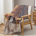 thumbnail image 4 of Sleepwish Flannel Fleece Blanket, Horse Blanket Brown Blanket Throws for Couch Sofa, 50x60", 4 of 9