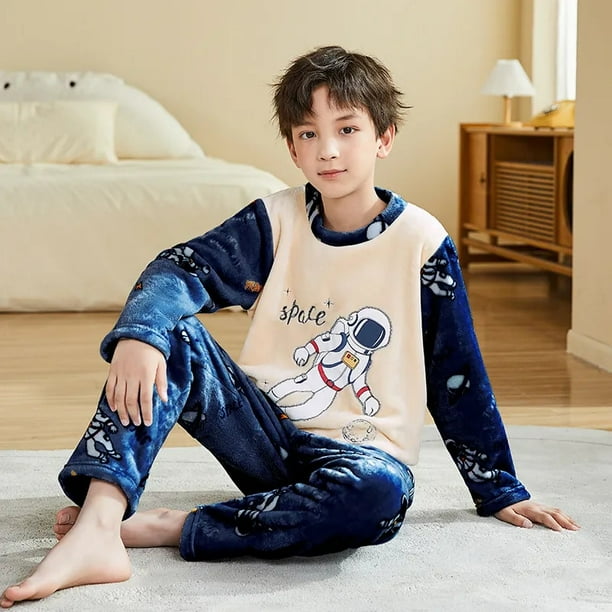 Ropa para ninos pijamas para ninos y ninas pijamas de felpa con dibujos de dinosaurios para bebes ropa de dormir calida de Navidad ropa de noche para adolescentes de invierno Bodega
