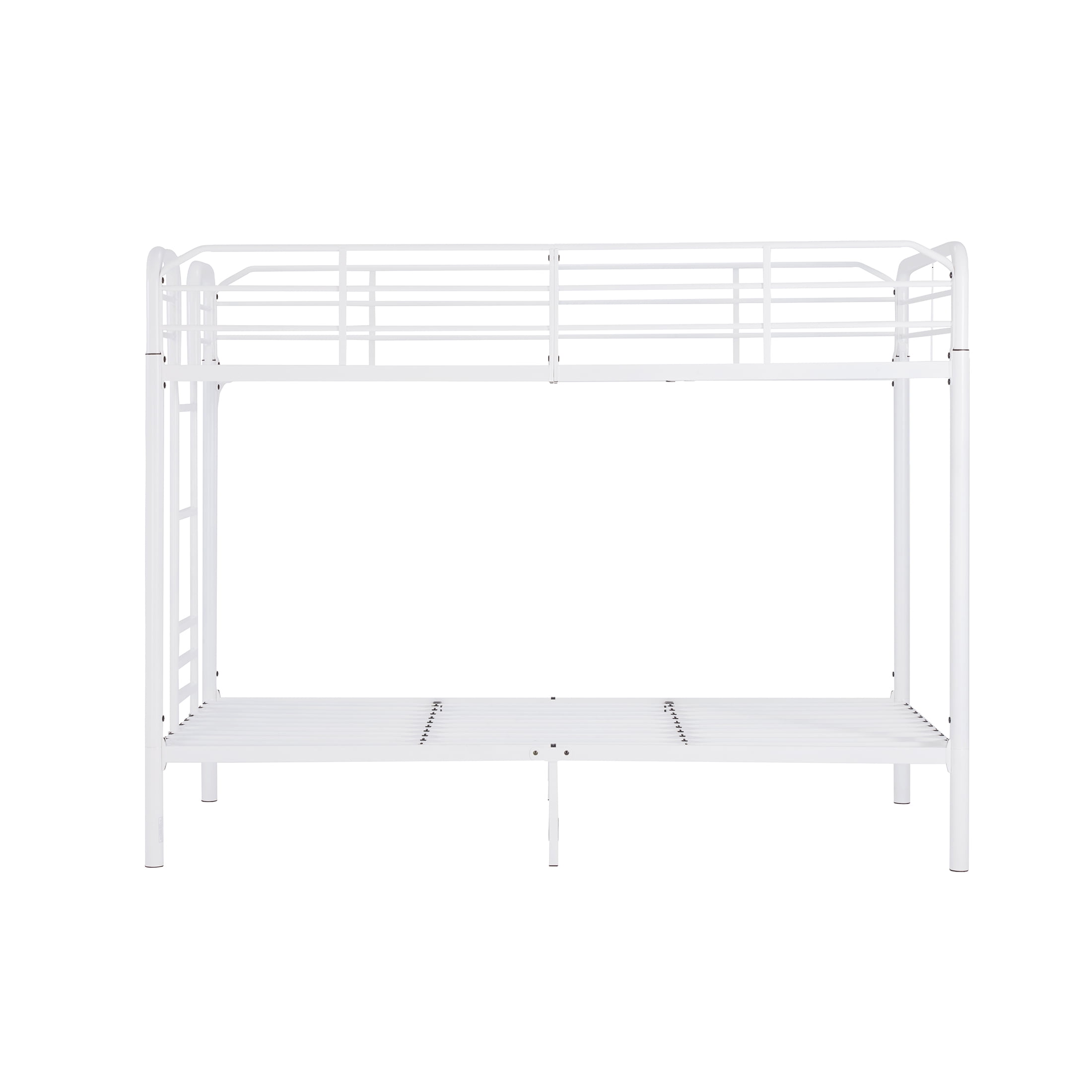 (2 pack) Your Zone Kids Modern Metal Twin over Twin Bunk Bed with Guardrails, White