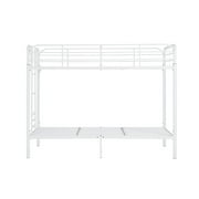 Your Zone Kids Modern Metal Twin over Twin Bunk Bed with Guardrails, White