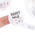 thumbnail image 4 of 2 rollos de pegatinas Happy Mail, 1000 etiquetas adhesivas, etiquetas de sellado decorativas redondas de 1 pulgada, para C, 4 of 4