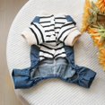 thumbnail image 5 of LANFENG Dog Denim Overalls Puppy Cute Striped Four Legs Shirt Clothes Small Dogs Girl Boy Jean Jumpsuit Coats Dog Cat Classic Denim Costume Chihuahua Yorkie Clothes Christmas Holiday Birthday Outfits, 5 of 7
