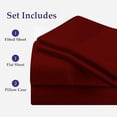 thumbnail image 2 of Universal Boat Sheet Set, 600-TC Egyptian Cotton Universal-V-Berth Boat Bed Sheet Set Burgundy Solid Fits mattresses up to 6” Depth Sheet Set, 2 of 5
