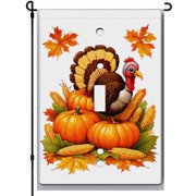 Thanksgiving Flag, for Balcony Backyard Farmhouse Patio 28x40inch, Washable Autumn Leaves Turkey Pumpkins Garden Flags, Versatile Thanksgiving Day Cute Cartoon Garden Decoration