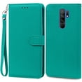 thumbnail image 1 of For Redmi 9 Case Soft Silicone Wallet Cover Phone Case For Xiaomi Redmi 9 Case Redmi9 Leather Flip Case Coque Fundas Shell Cyan -Strap For Redmi 9, 1 of 6