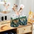 thumbnail image 3 of Yayeee 2 Pack Qtip Holder Bathroom Cotton Swab Canister with Lid Clear Dispenser Set, Retro Tree, 3 of 6