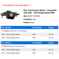 thumbnail image 2 of Rear Transmission Mount - Compatible with 2000 - 2004 Dodge Dakota RWD 2001 2002 2003, 2 of 2