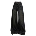 thumbnail image 5 of Womens High Waisted Jeans, Audhol Women's Straight Wide Leg Jeans High Waisted Stretchy Casual Wide Leg Loose Pants Women's Jeans Grey XL, 5 of 5