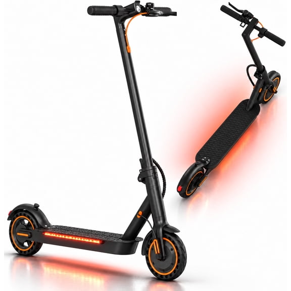 Electric Scooter for Adults with 3-Color Side Lights, OSBOO Folding E-Scooter, Up to 19 MPH, 3 Speed Modes, 8.5-Inch Tires, 550W Peak