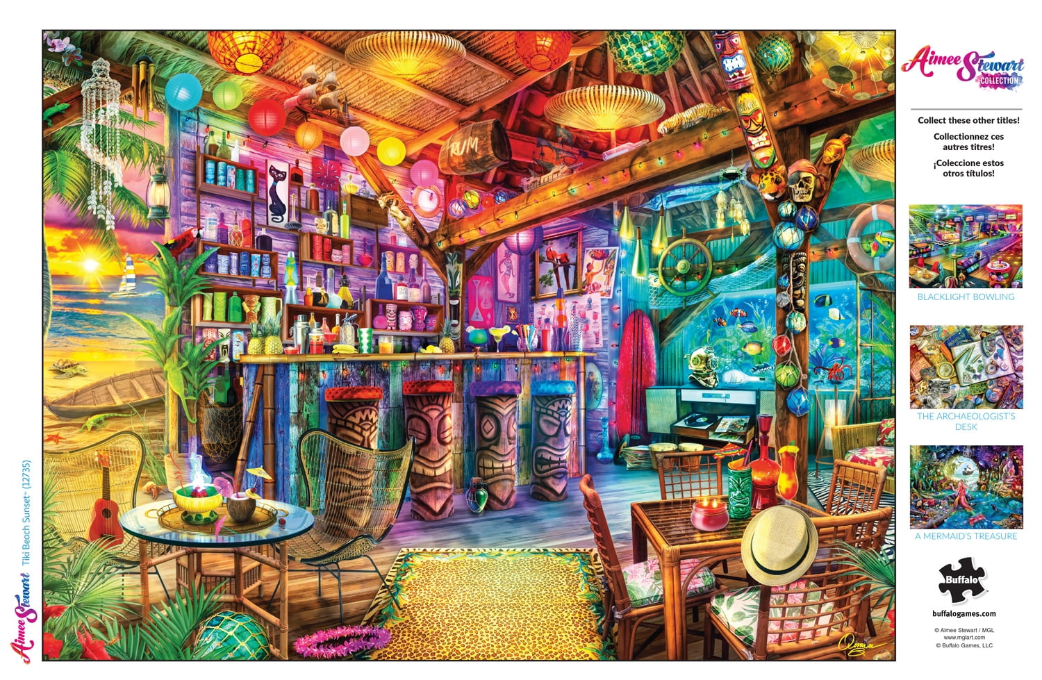 Buffalo Games 1000-Piece Aimee Stewart Tiki Beach Sunset Jigsaw Puzzle
