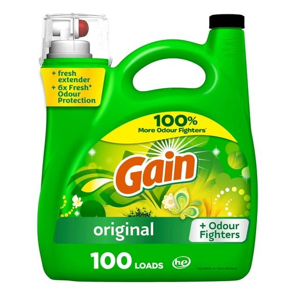 Gain Liquid Laundry Detergent, Original Scent, Freshness + Odour Fighting, High efficiency, 4.25 Litres, 100 Wash Loads