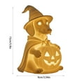 thumbnail image 3 of Halloween Dog Figurine with Pumpkin, Unpainted Ceramic Statue, Witch Costume Decor for DIY Crafts, Home, Party, Table Centerpiece, Unique Holiday Gift, Indoor Outdoor Decoration, 8 Inch White, 3 of 5