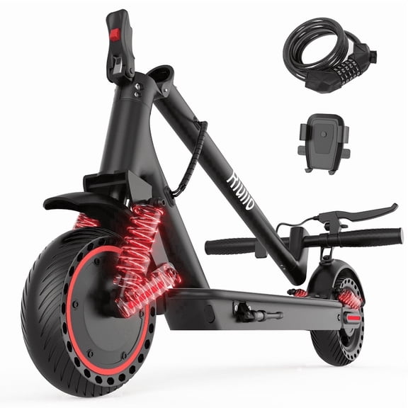 Electric Scooter for Adults, 500W Motor, 22MPH, 31 Miles Max Range, Dual Suspension, 10" Solid Tires, Foldable Commuter E-Scooter with App Control, Scooter with Phone Holder and Lock