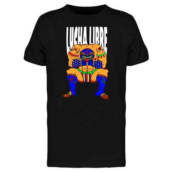 Lucha Libre Hand Drawn Wrestler T-Shirt Men -Image by Shutterstock, Male 3X-Large