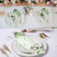 thumbnail image 2 of Cloth Napkins Set of 4 - 20x20 Inches, St. Patrick's Day Washable Reusable Table Napkins, Green Shamrocks Floral Botanical Soft & Absortbent Dining Napkin for Party Wedding Hotel Restaurant, 2 of 8