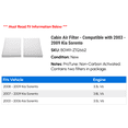 thumbnail image 2 of Cabin Air Filter - Compatible with 2003 - 2009 Kia Sorento 2004 2005 2006 2007 2008, 2 of 2