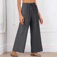 thumbnail image 5 of Palazzo Pants for Women 2026 Spring Elastic Waist Wide Straight Leg Loose Flowy Casual Work Pants Slacks with Pockets, 5 of 7