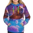 thumbnail image 3 of KLL Capybara Bathtub Fun for Womens Pullover Hoodie with Pocket Hooded Long Sleeve Shirts Sweatshirt for Women-X-Large, 3 of 7