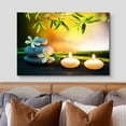 thumbnail image 3 of wall26 Canvas Print Wall Art White Daisy Relaxation Massage Stone Candles Nature Wilderness Photography Realism Rustic Landscape Colorful Multicolor for Living Room, Bedroom, Bathroom - 24"x36&q, 3 of 5