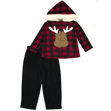 - Little Rebels Polar Fleece Hoodie & Pants, 2pc Outfit Set (Baby Boys)
