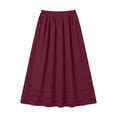 thumbnail image 3 of 2026 Women's Linen Blend Skirts, High Waist A Line Skirt, Flowy Summer Long Skirt with Pockets Red L, 3 of 5