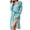 Blue, variant on TEAJOPSUU Women's Plush Robes with Hooded Fall Winter Warm Soft Long Bathrobe Cute Long Sleeve Fluffy Loungewear Gray