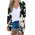 thumbnail image 2 of Usmixi Womens Cardigan Loose Comfy Breathable Fall Fashion Open Front Ladies Cardigan Outerwear Tops with Pocket Winter Trendy Cow Print Long Sleeve Blouses Coats Clothes, 2 of 6