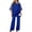 Blue, variant on Women's Casual 2 Piece Sets Trendy Irregular Chiffon Wide Leg Pant Sets Dressy Pant Suits 2XL