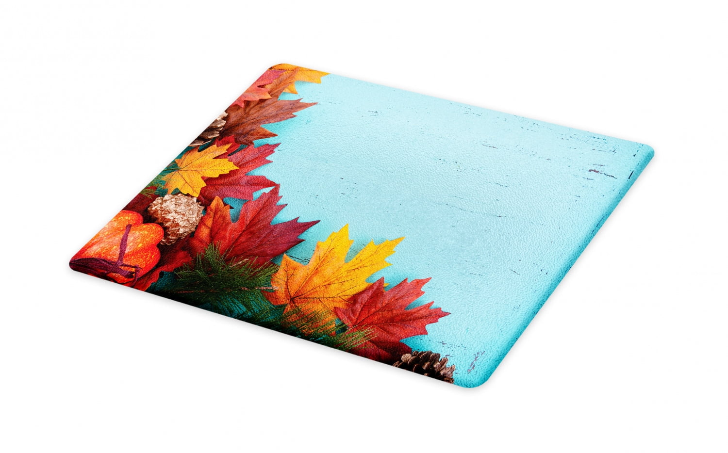 Rustic Wood Cutting Board, Fall Season Leaves with Vintage