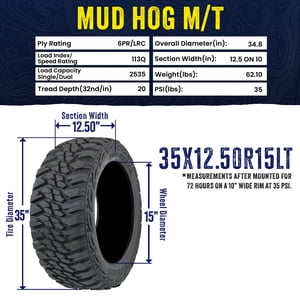 Kanati Tires Kanati Mud Hog Mud Terrain LT35X12.50R15 113Q C Light Truck Tire Sansujyuku sansujyuku.com