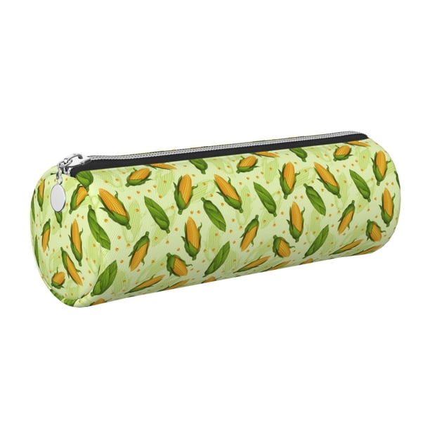 Disketp Fresh Corn Estuche Organizador de Lápices de Cuero, Estuche de Oficina con Cremallera para Bolígrafo y Lápiz