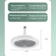 thumbnail image 3 of Lámpara de techo con ventilador, mini, silenciosa y moderna, con  remoto y ranura para aromaterapia, 3 of 12